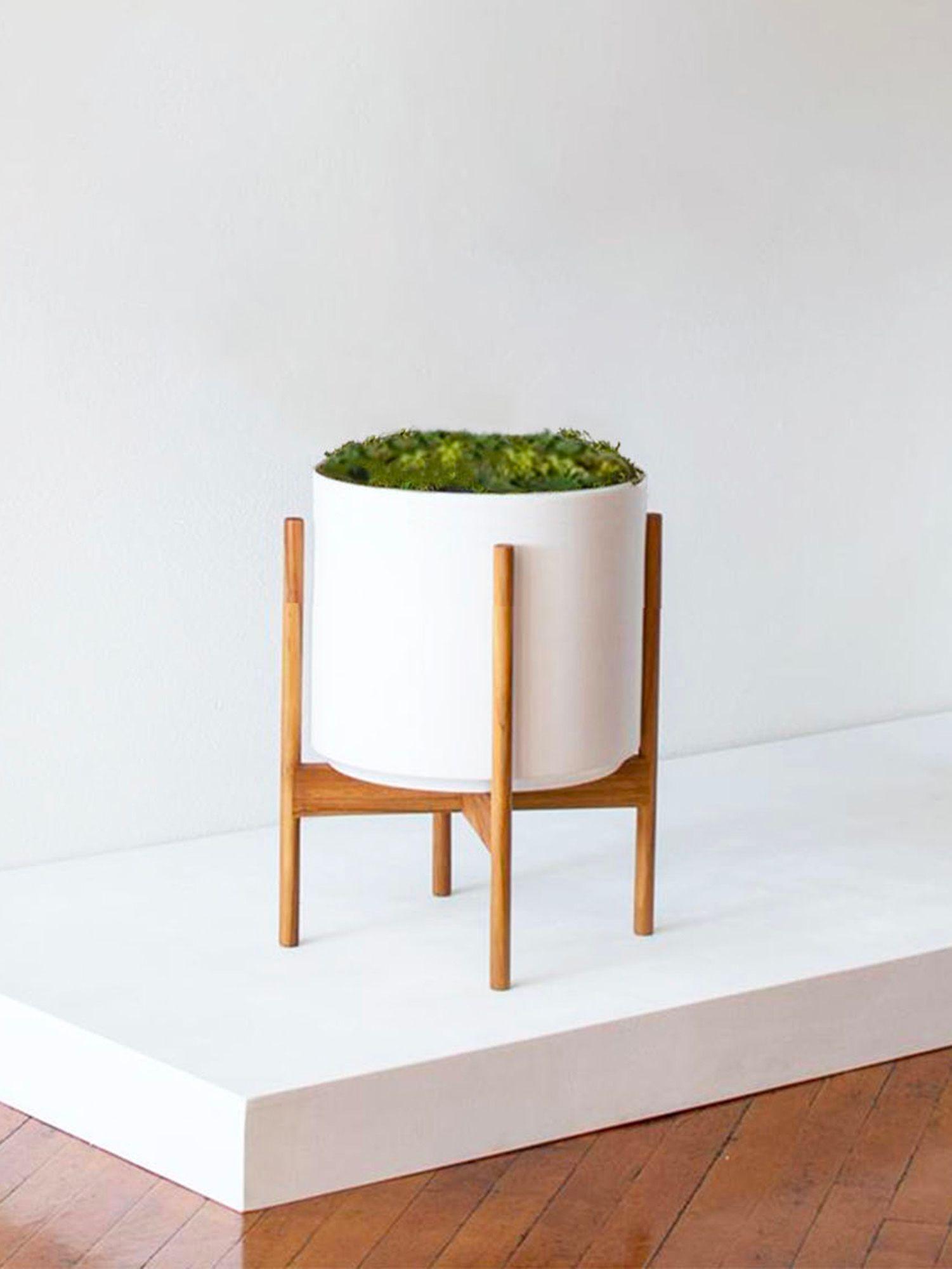 Cache-pot Velvet Blanc - Le 32 - Le 32 - Velvet blanc mid-century Jatoba H - Grade C 