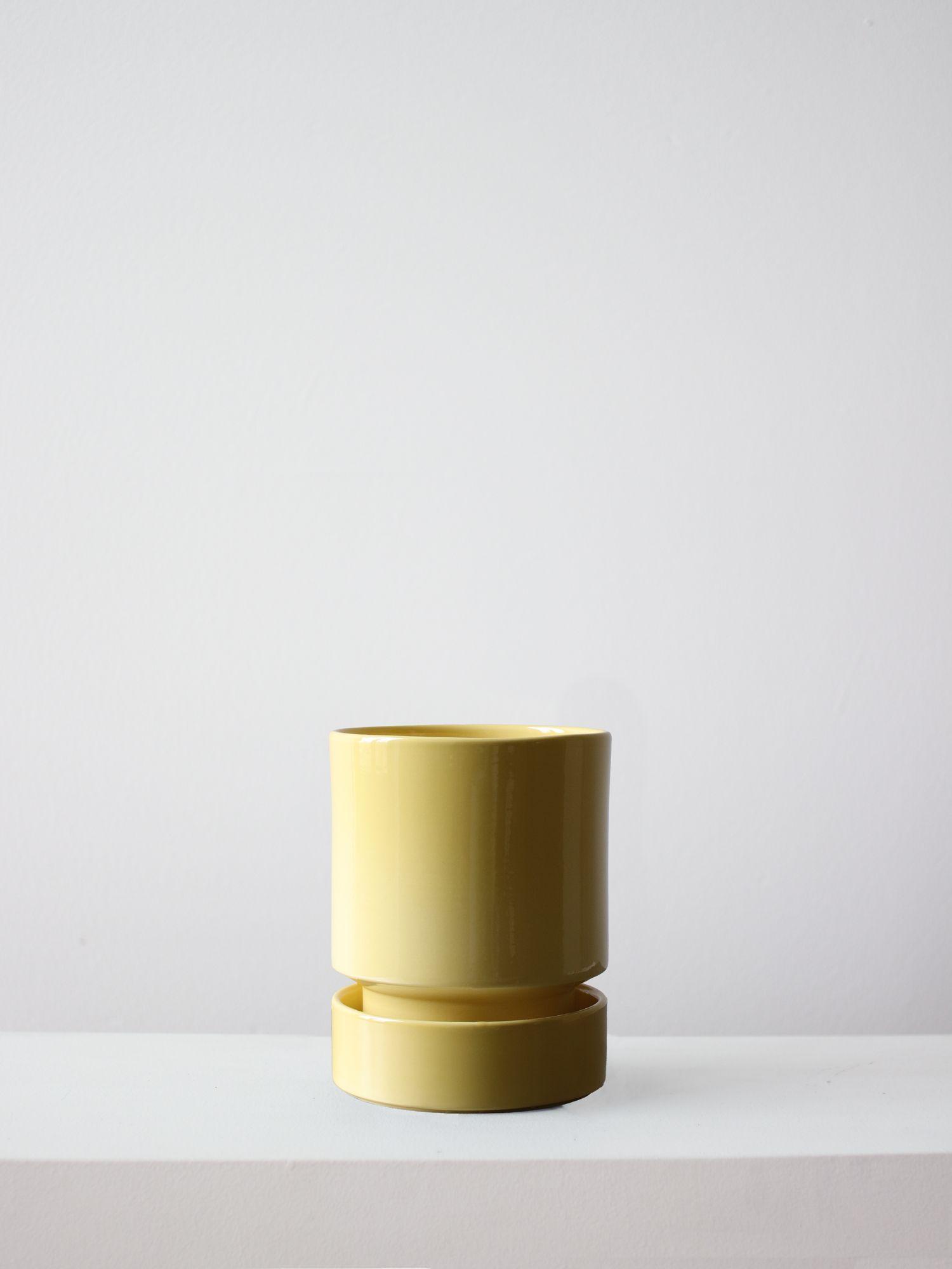 The Hoff Vessel - Pale Yellow With Saucer 