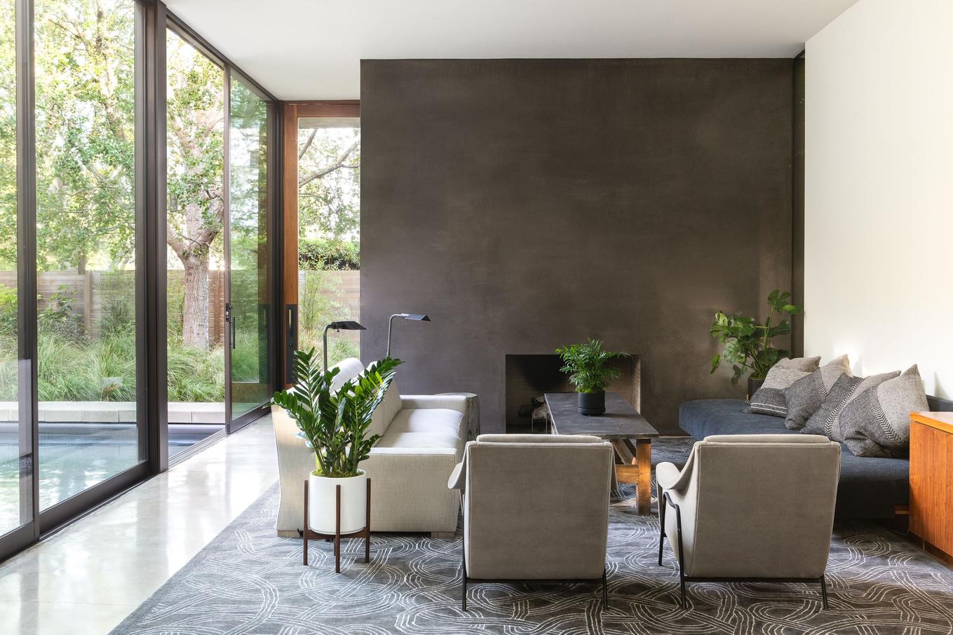 Beautiful contemporary modern living room with a zanzibar gem