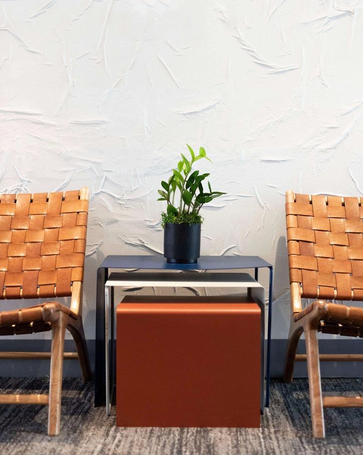 Easy care office plant on a side table